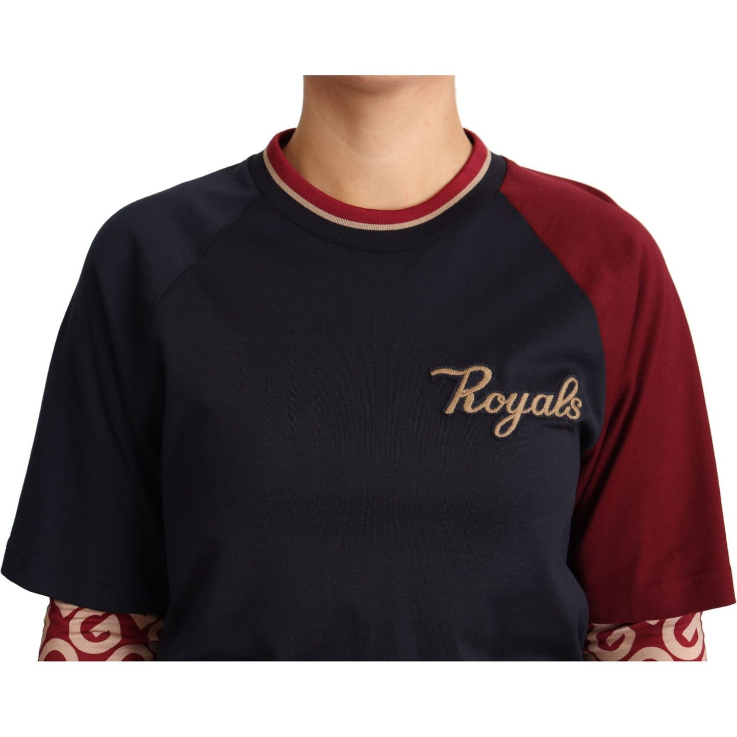 Dolce & Gabbana Multicolor Royals Cotton Crewneck Sweater Dolce & Gabbana