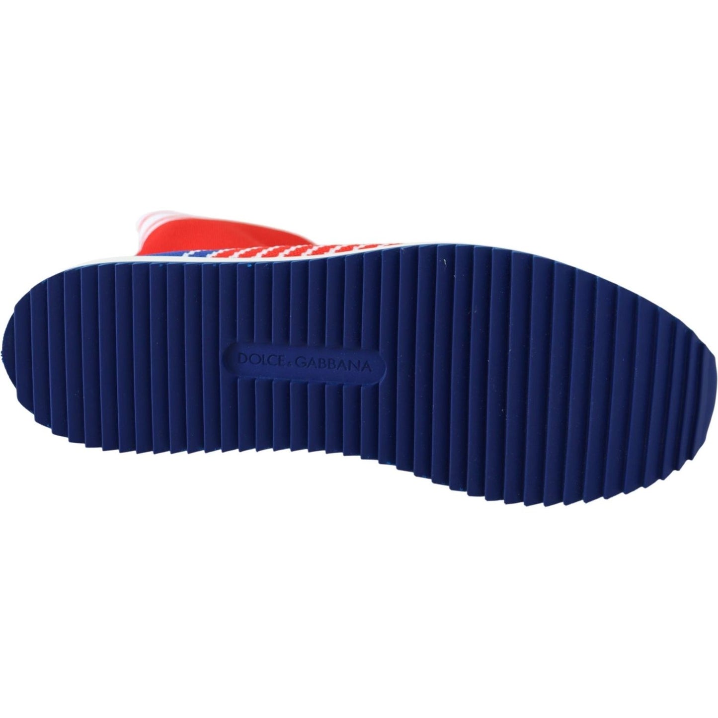 Dolce & Gabbana Blue Red Sorrento Logo Sneakers Socks Shoes