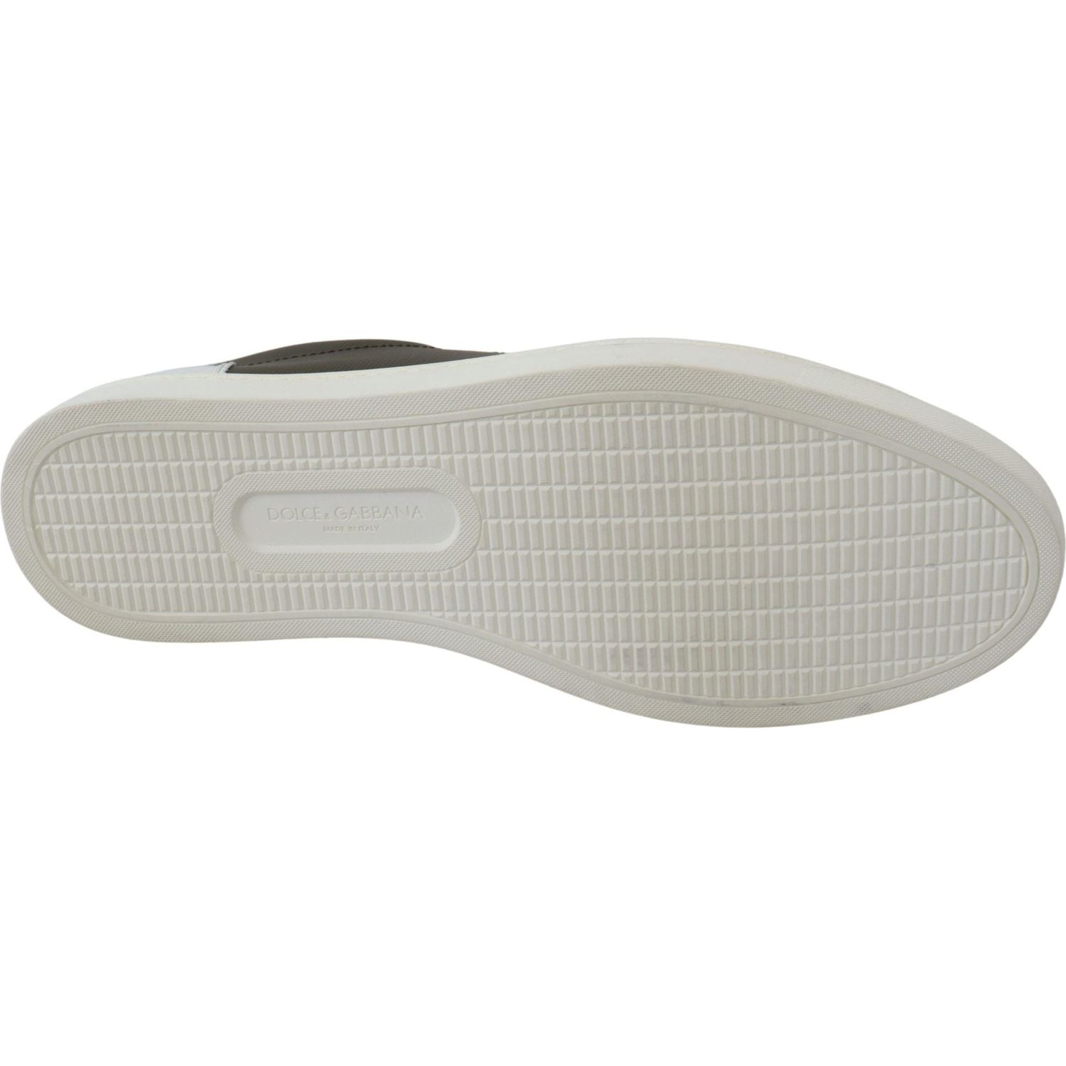 حذاء رياضي منخفض الرقبة من الجلد باللون الأبيض الأنيق من دولتشي آند غابانا