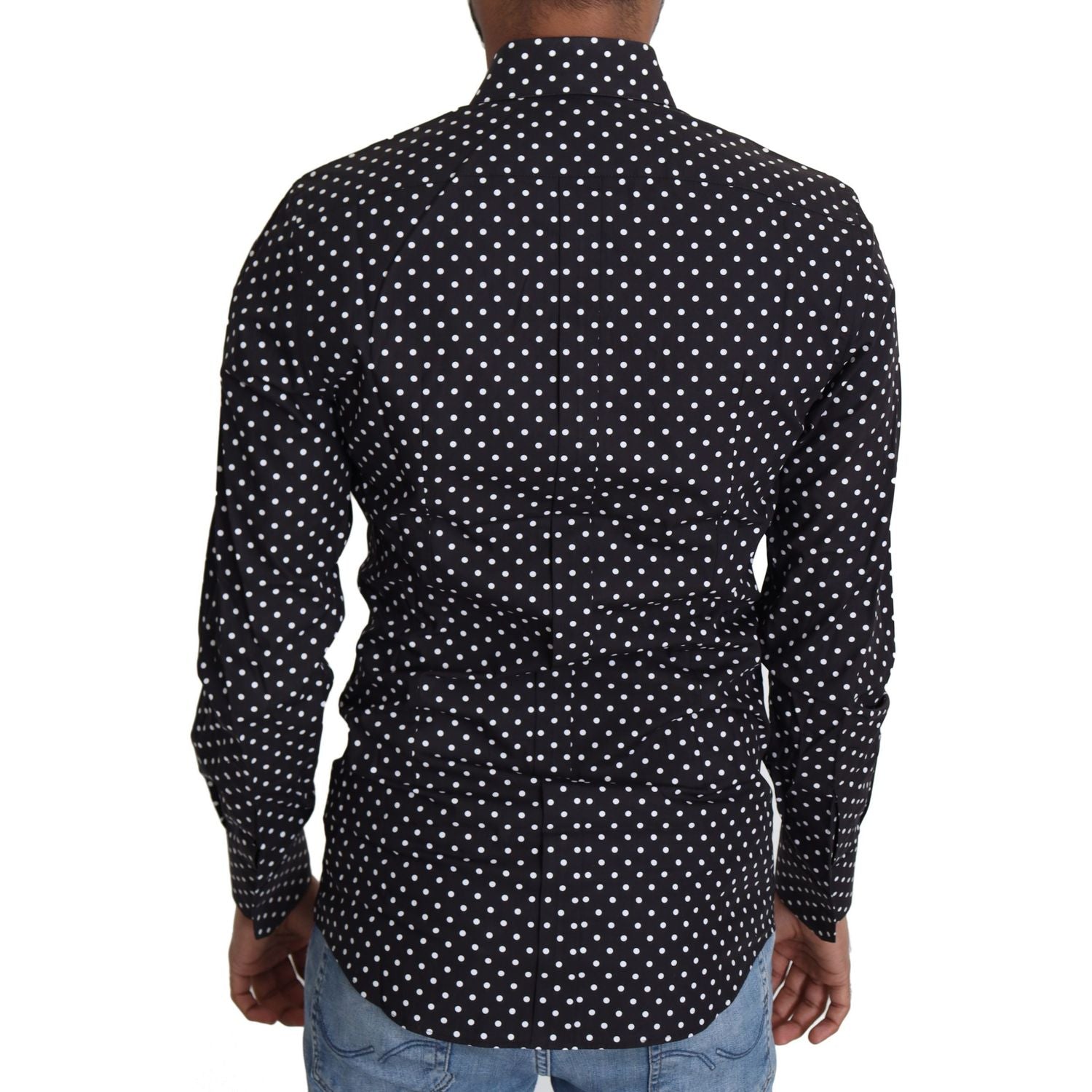 Dolce & Gabbana Black White Polka Dots Casual Shirt