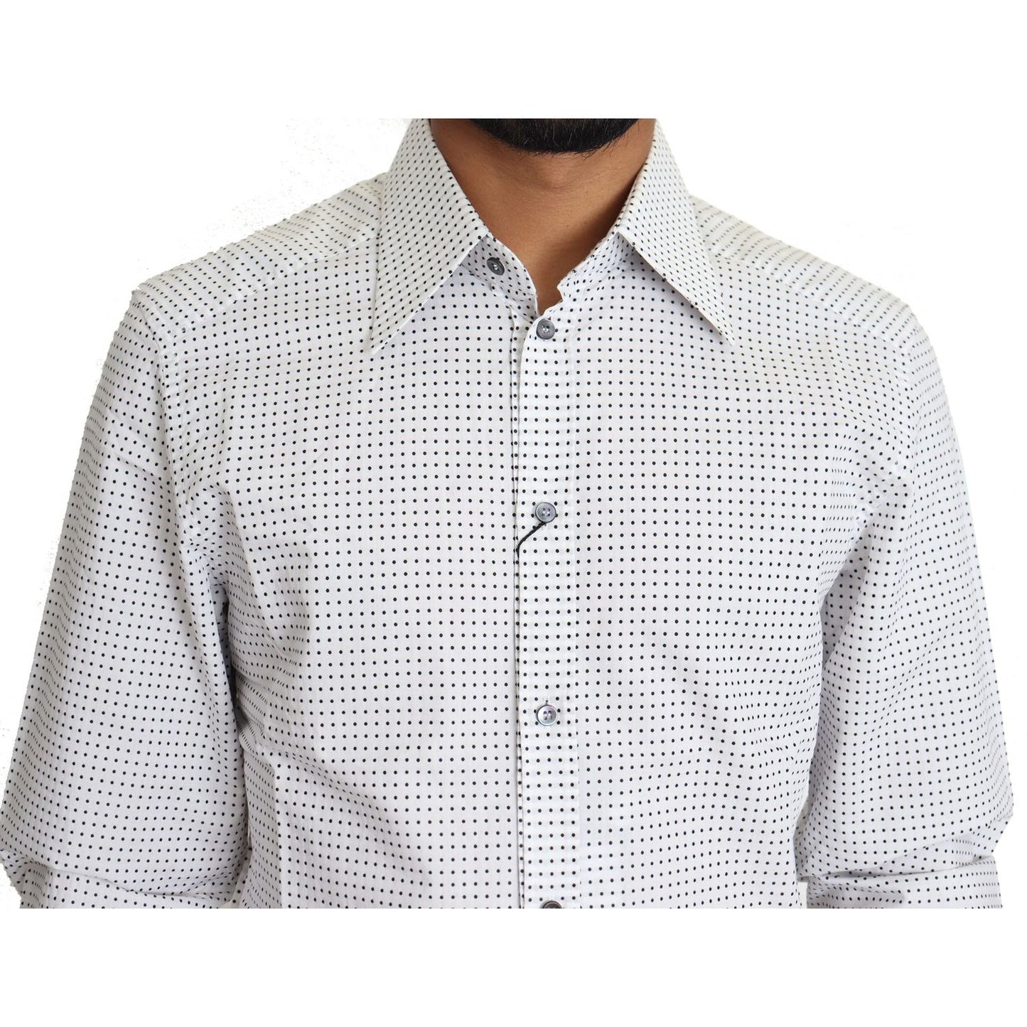 Dolce & Gabbana Elegant Slim Fit Polka Dot Dress Shirt Dolce & Gabbana