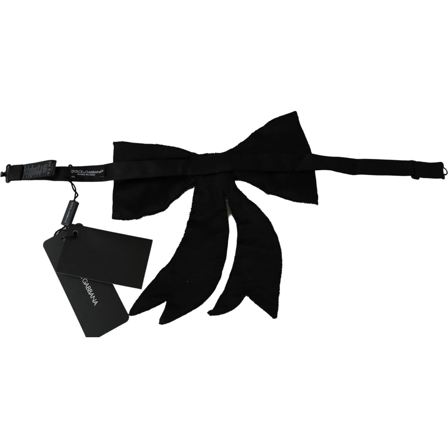 Dolce & Gabbana Silver Tone 100% Silk Crystal Embellished Women Bowtie