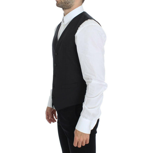 Dolce & Gabbana Elegant Gray Wool Blend Dress Vest Dolce & Gabbana