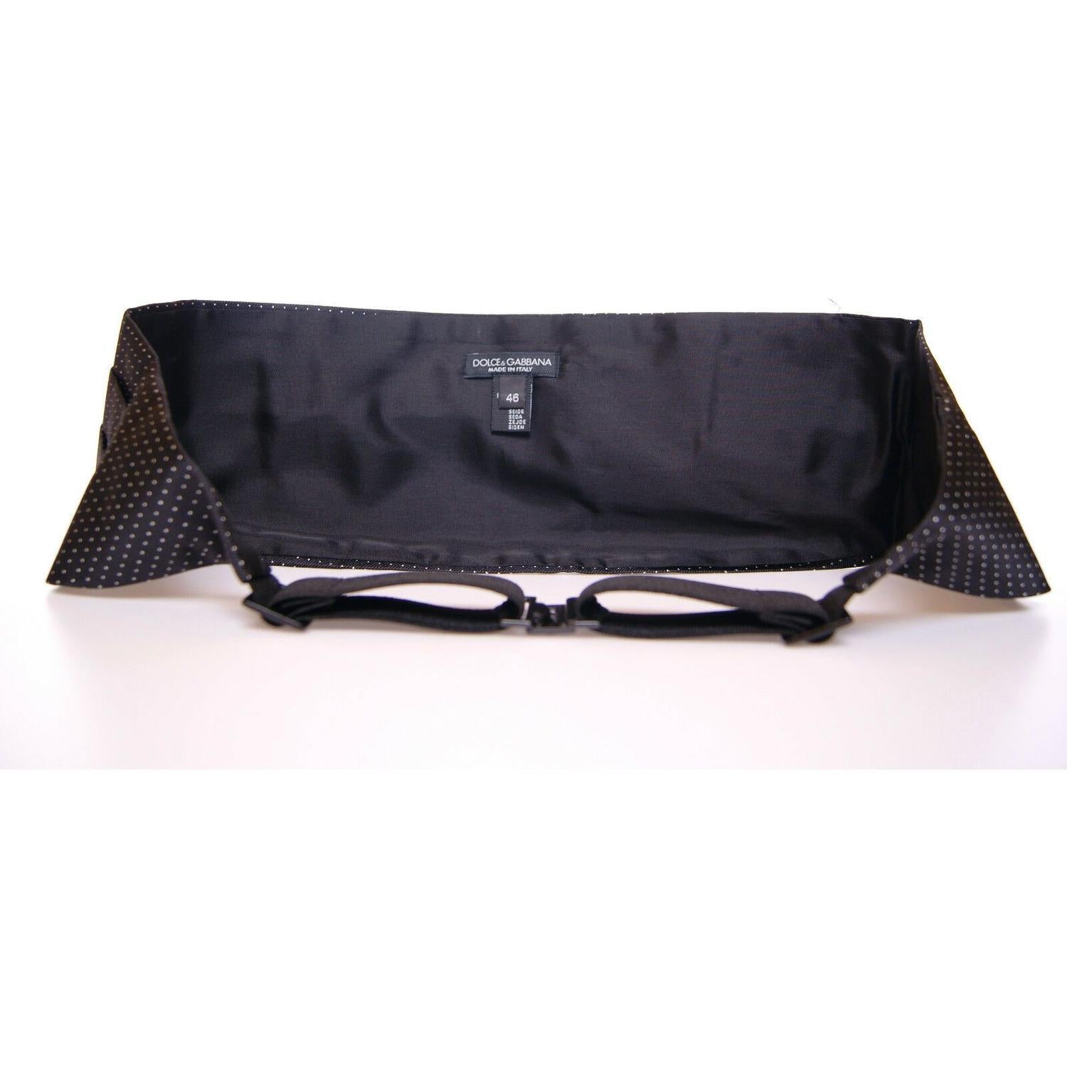 حزام من الحرير الأسود الأنيق من دولتشي آند غابانا مع نقاط بولكا