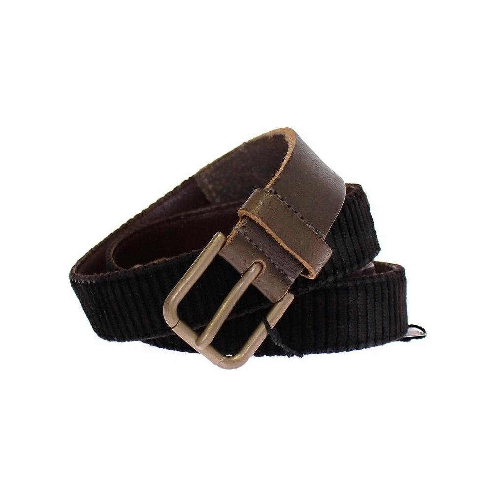 Dolce & Gabbana Brown Leather Logo Cintura Gürtel Belt