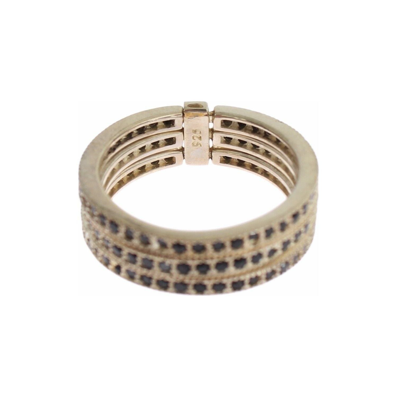 خاتم نيالايا الأنيق المصنوع من الفضة والزركون الأسود