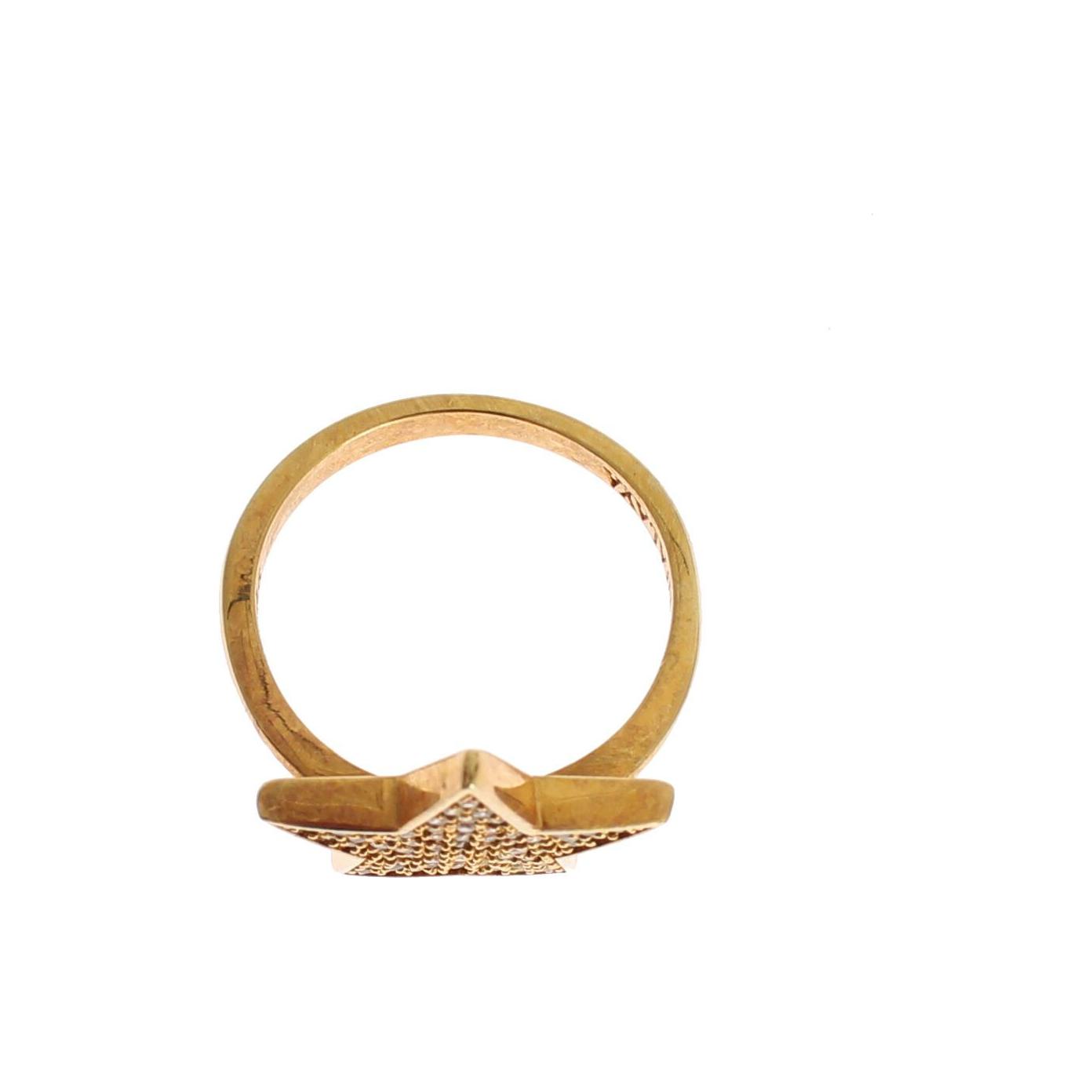 Nialaya Elegant Gold-Plated Sterling Silver Ring with CZ Crystals Ring Nialaya