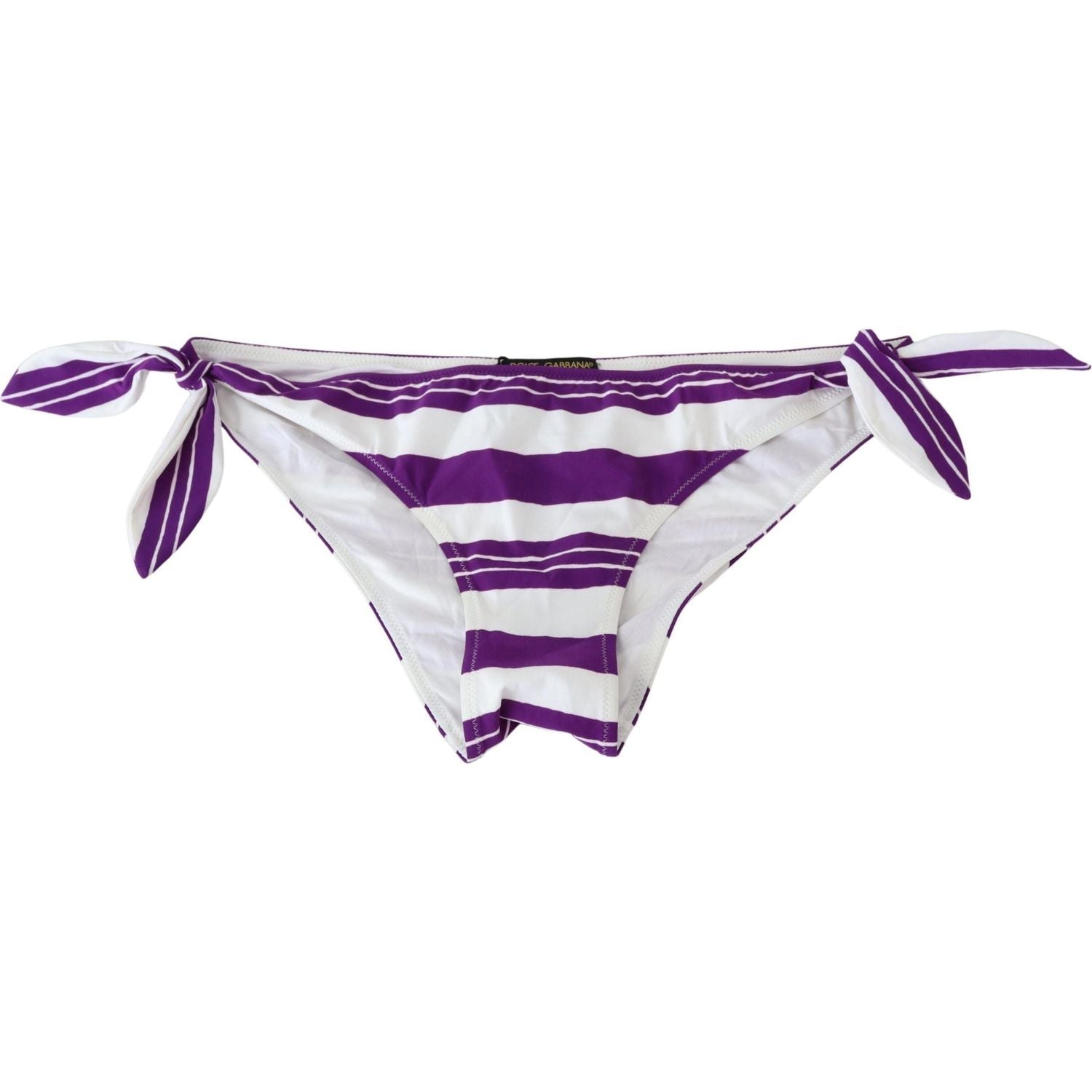 Dolce & Gabbana Purple White Stripes Beachwear Bikini Bottom
