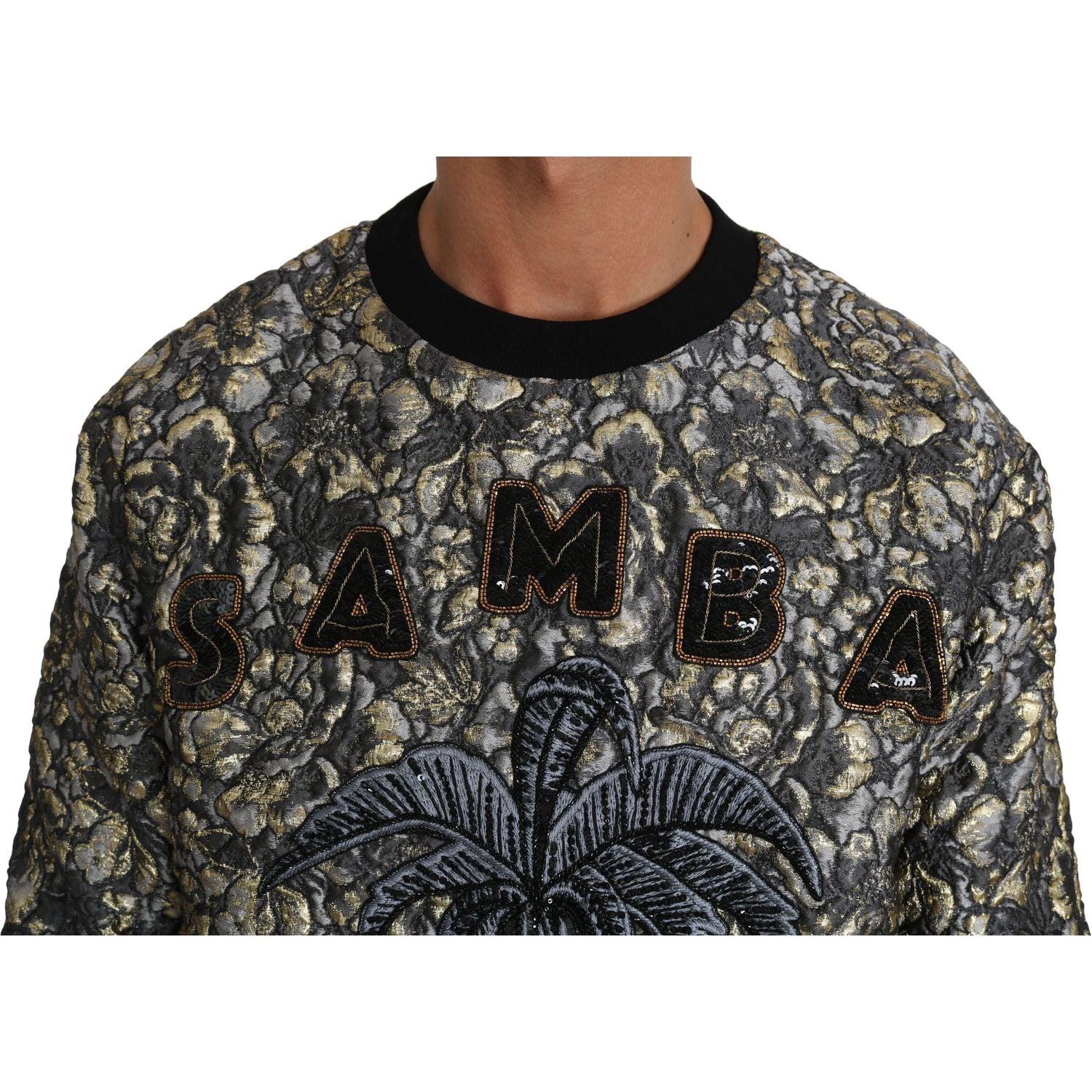 Dolce & Gabbana Multicolor SAMBA Jacquard Palmtree Pullover Sweater