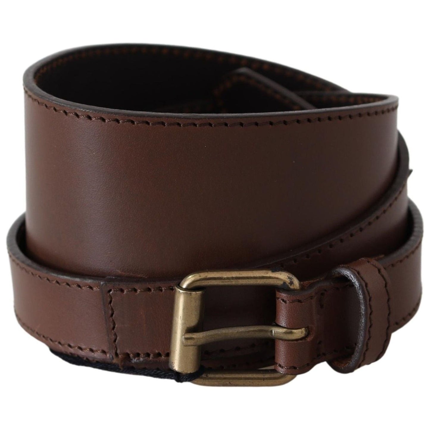 PLEIN SUD Elegant Rustic Gold-Tone Leather Belt PLEIN SUD