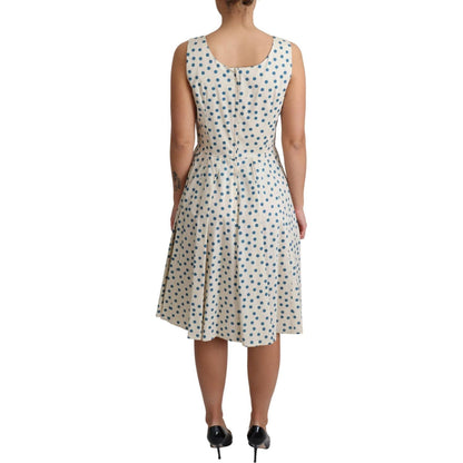 Dolce & Gabbana Beige Dotted Cotton A-Line Gown Dress