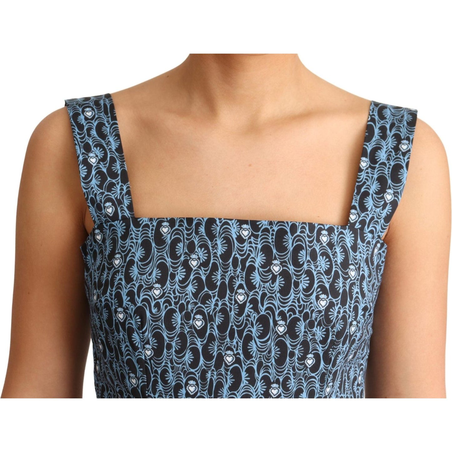 Dolce & Gabbana Elegant Sleeveless A-line Blue Heart Dress Dolce & Gabbana