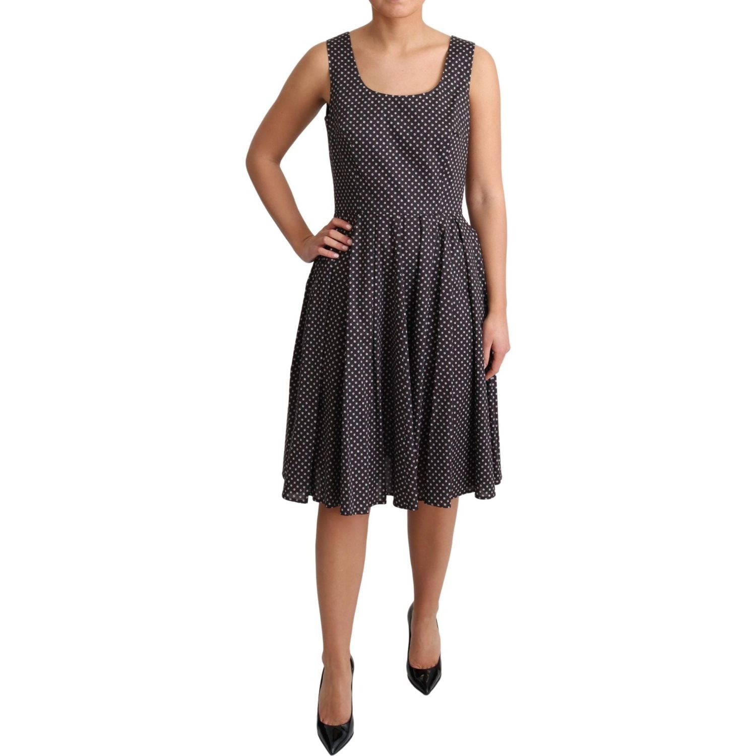 优雅花卉 A 字形无袖连衣裙