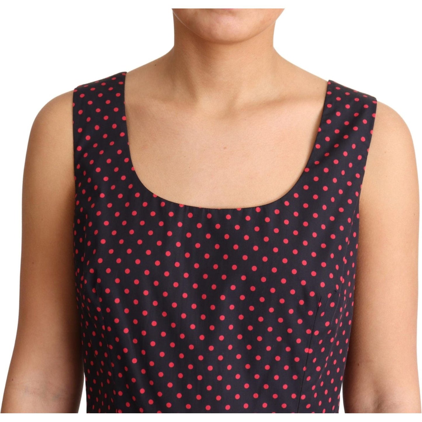 Dolce & Gabbana Chic Polka Dotted A-Line Sleeveless Dress Dolce & Gabbana