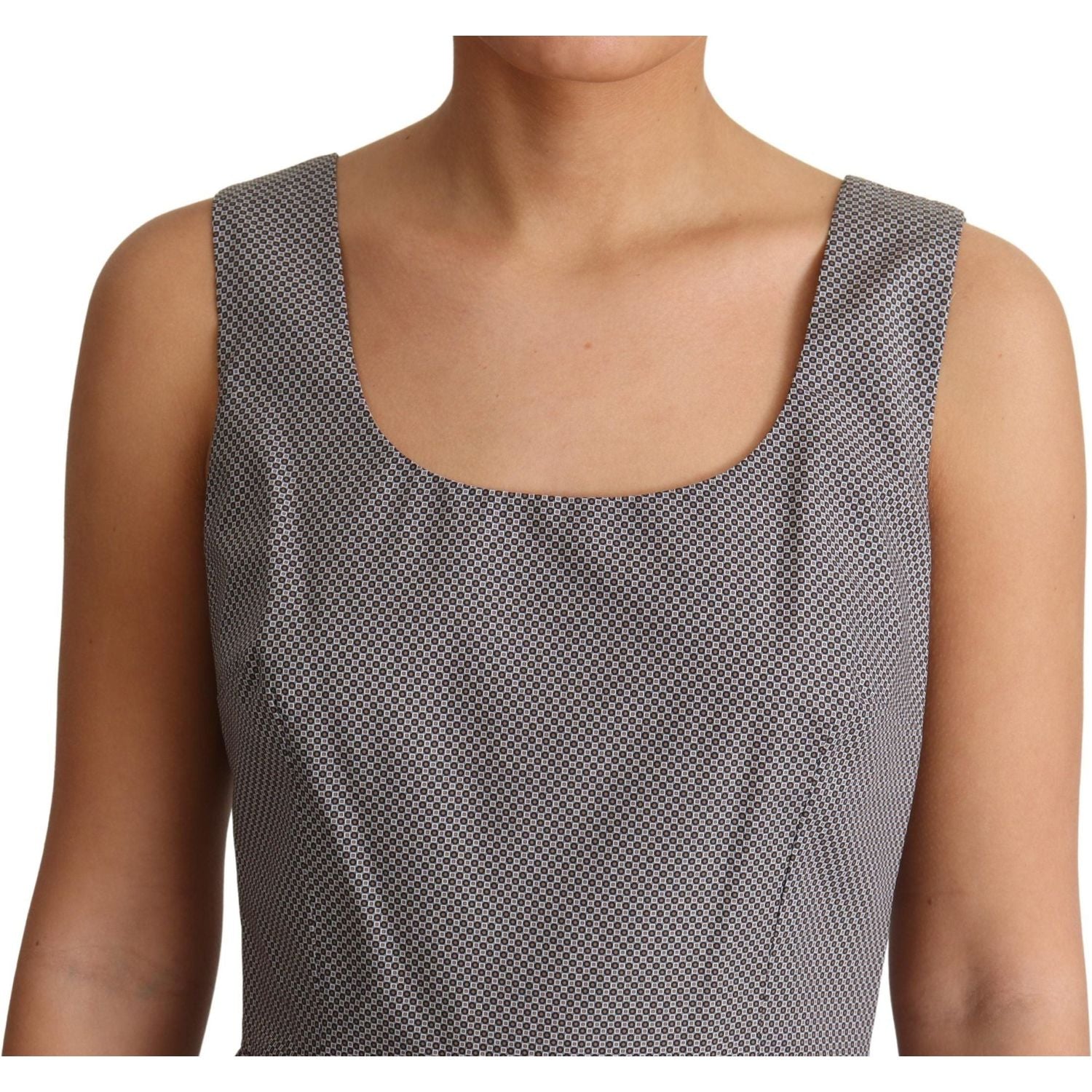 无袖几何 A 字形连衣裙