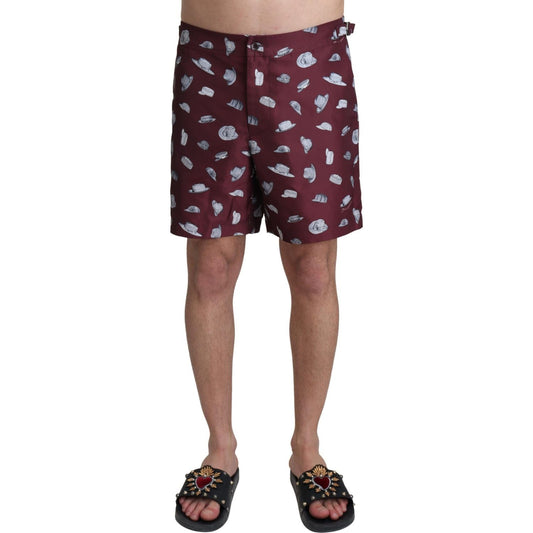 Dolce & Gabbana Elegant Maroon Swim Trunks Dolce & Gabbana