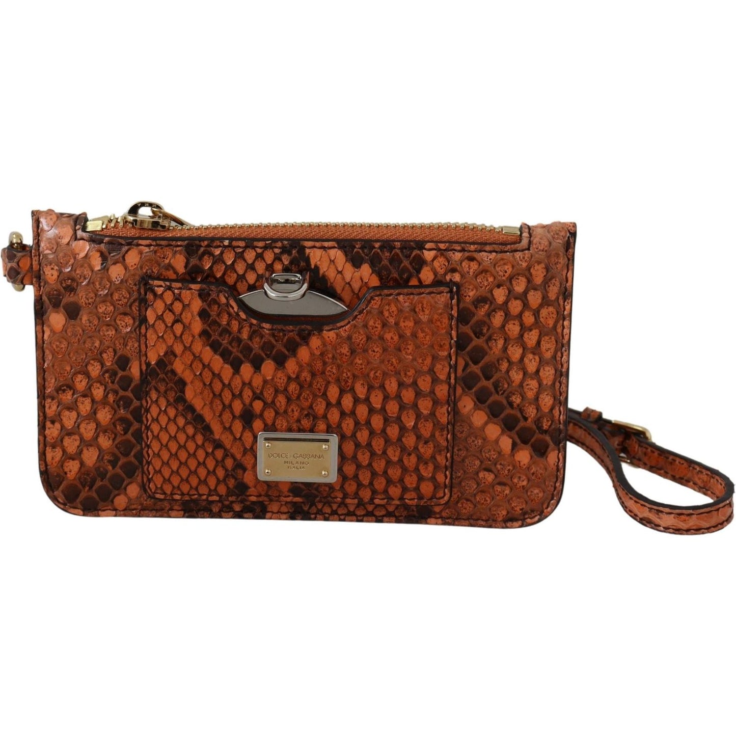 Dolce & Gabbana Elegant Python Patterned Leather Wristlet Dolce & Gabbana