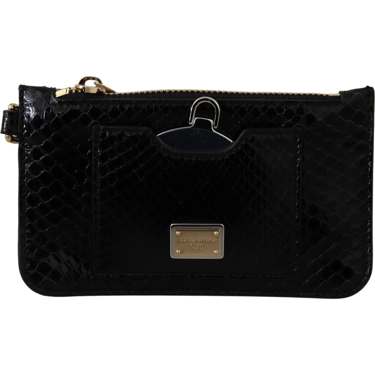 Dolce & Gabbana Elegant Python Pattern Leather Wristlet Wallet Dolce & Gabbana