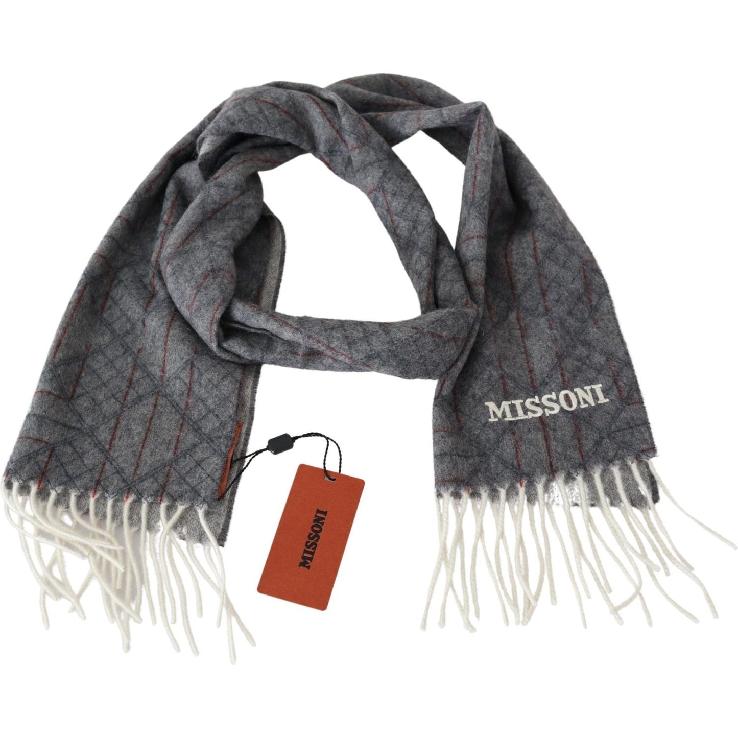 Missoni Elegant Unisex Cashmere Scarf with Signature Pattern Missoni