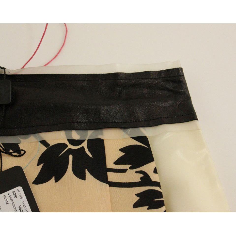 别致的米色迷你裙 - 丝绸和尼龙混纺