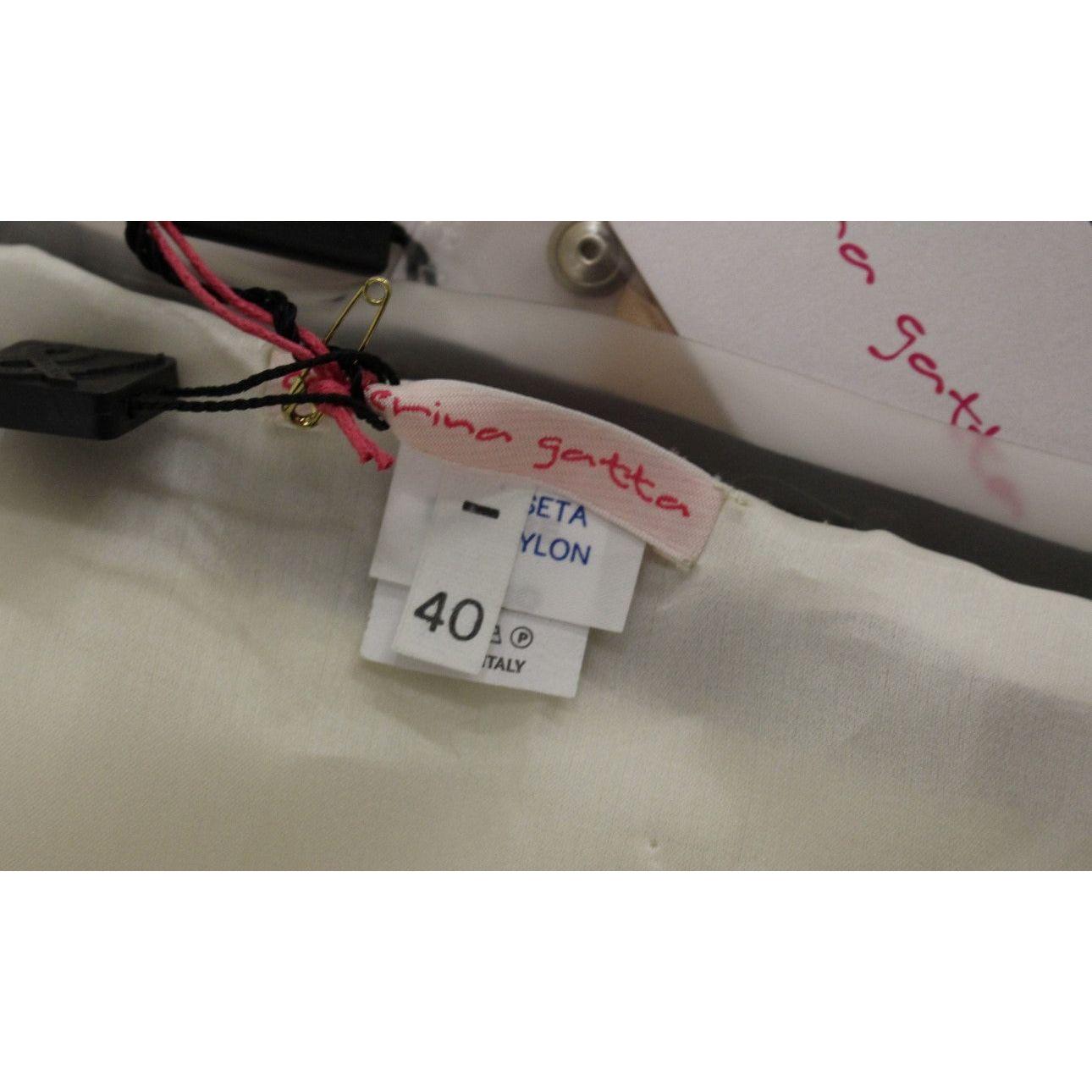 别致的米色迷你裙 - 丝绸和尼龙混纺