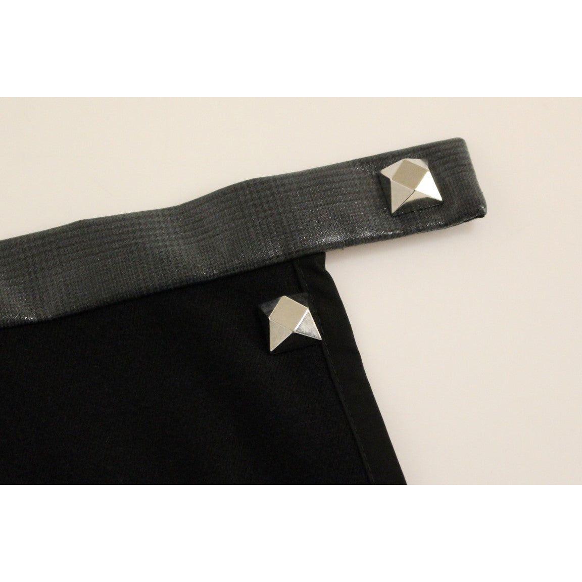 优雅黑色羊毛棉混纺裙