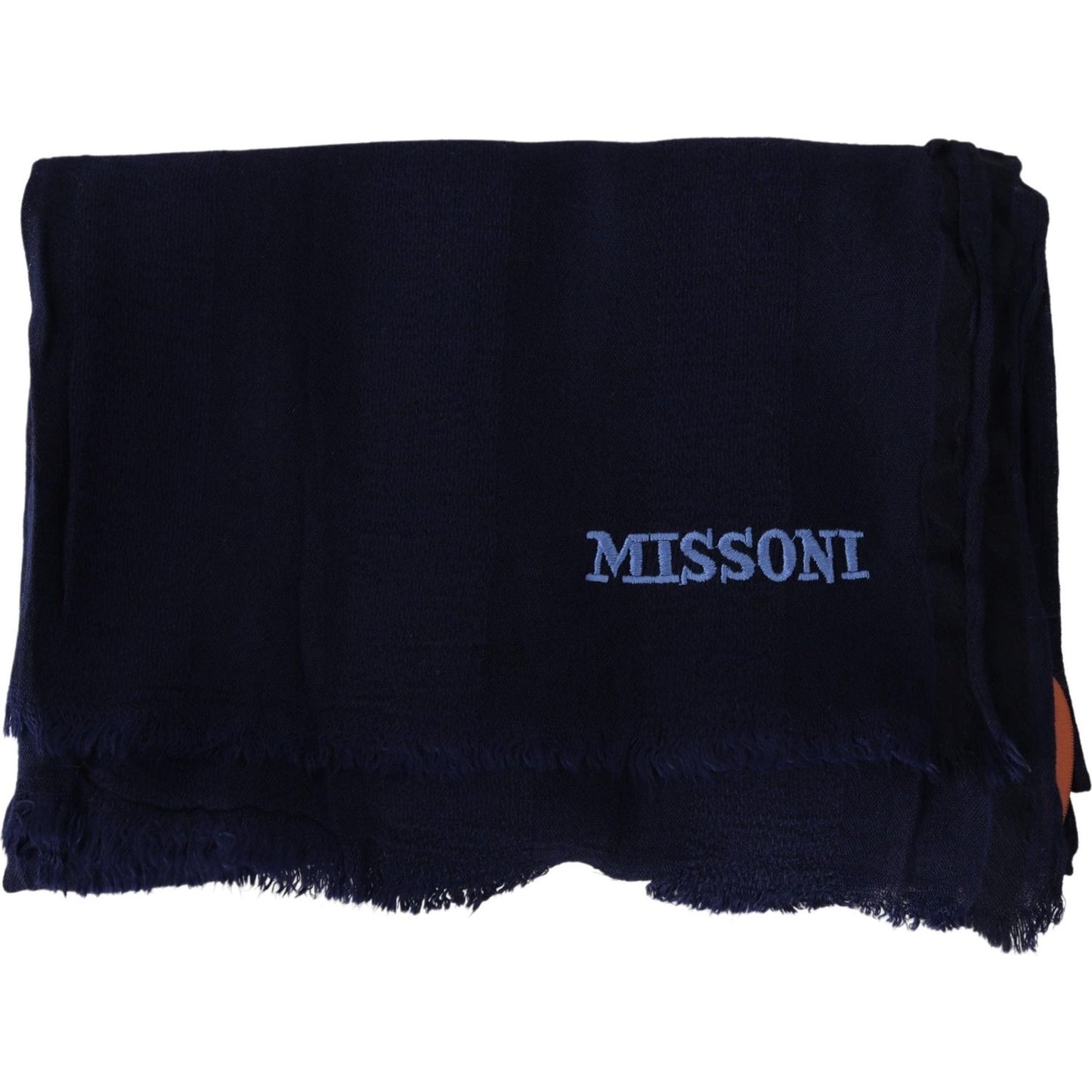 Missoni Blue Wool Knit Unisex Neck Wrap Scarf