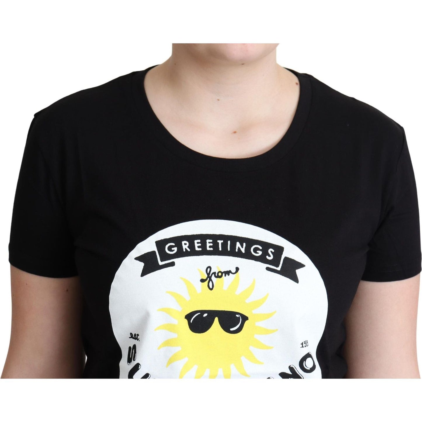 Chic Moschino Cotton Tee with Milano Print Moschino