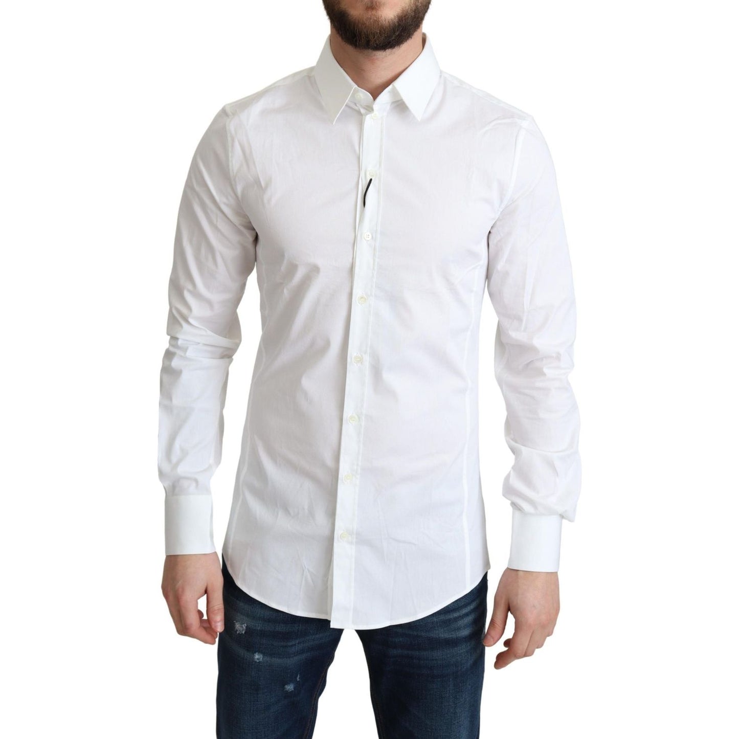 Dolce & Gabbana Elegant White Cotton Stretch Dress Shirt Dolce & Gabbana