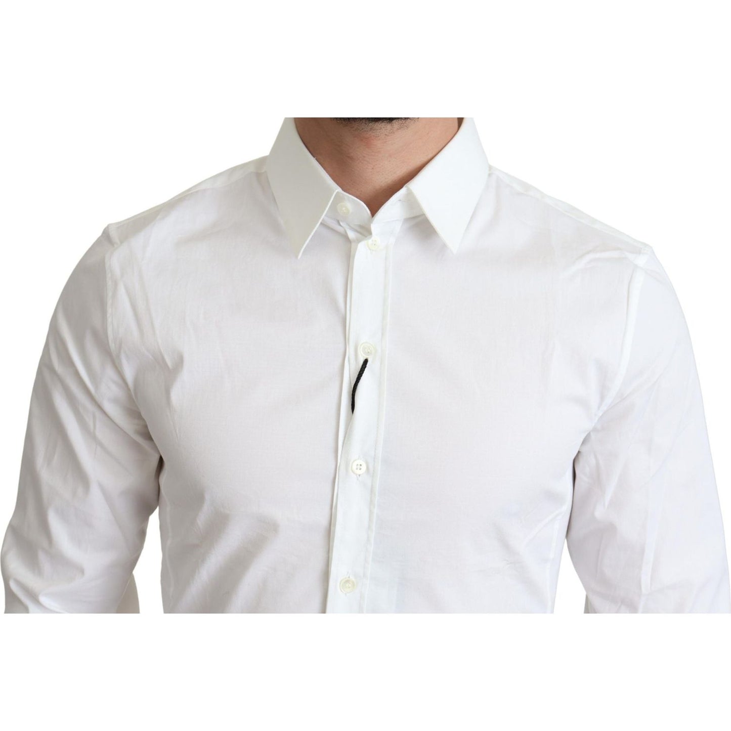 Dolce & Gabbana White Cotton Stretch Men Formal SICILIA Shirt