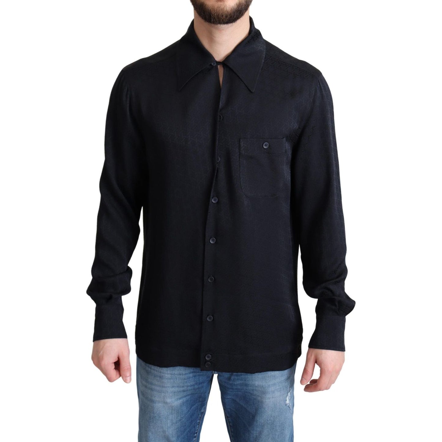 Dolce & Gabbana Elegant Jacquard Silk Casual Shirt Dolce & Gabbana