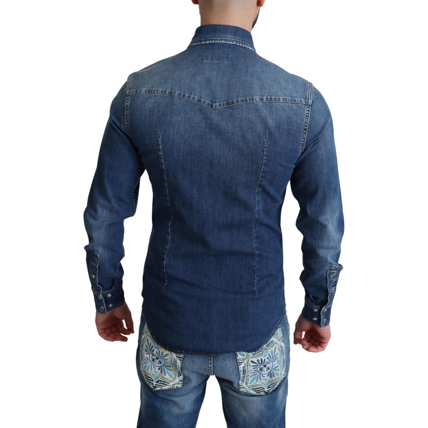 Dolce & Gabbana Elegant Denim Long Sleeve Casual Shirt Dolce & Gabbana