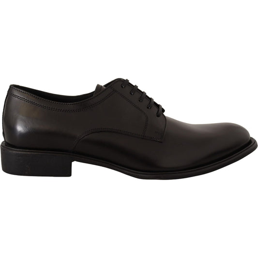 Dolce & Gabbana Elegant Black Leather Formal Derby Shoes Dolce & Gabbana