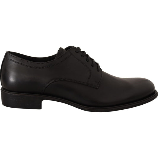 Dolce & Gabbana Black Leather Lace Up Mens Formal Derby Shoes