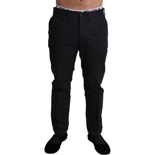 Dolce & Gabbana Elegant Black Stretch Cotton Trousers Dolce & Gabbana