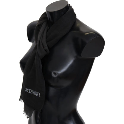 Missoni Black 100% Wool Unisex Neck Wrap Scarf