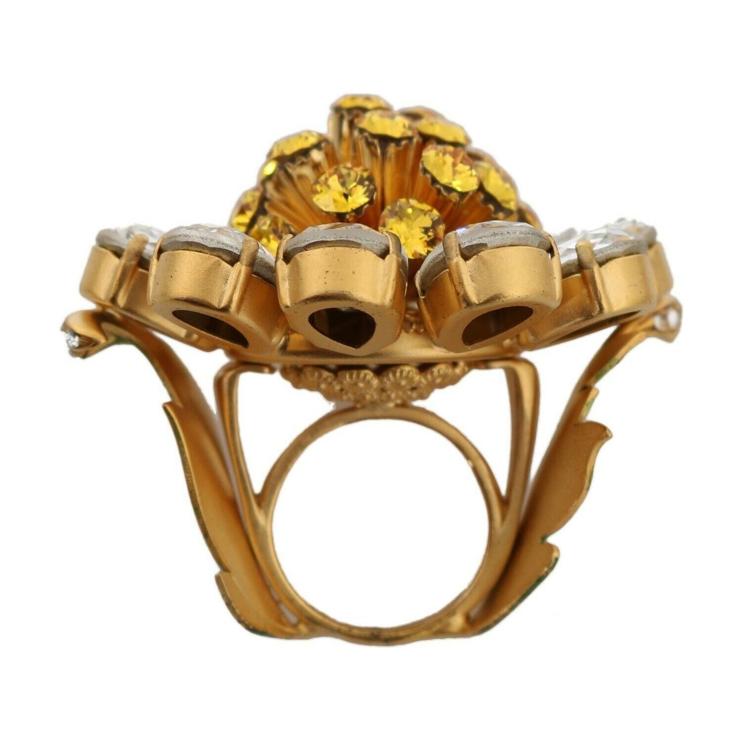 Dolce & Gabbana Crystal Flower Statement Ring Size US 7.5 Dolce & Gabbana