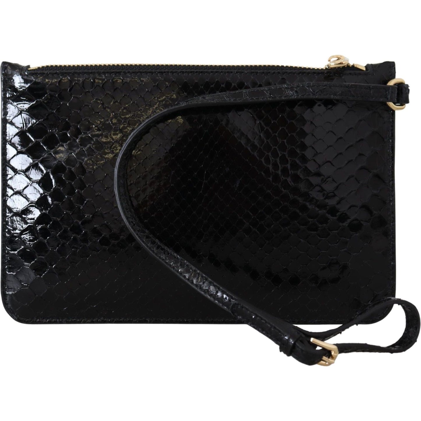 Dolce & Gabbana Exotic Leather Black Wristlet Wallet Dolce & Gabbana