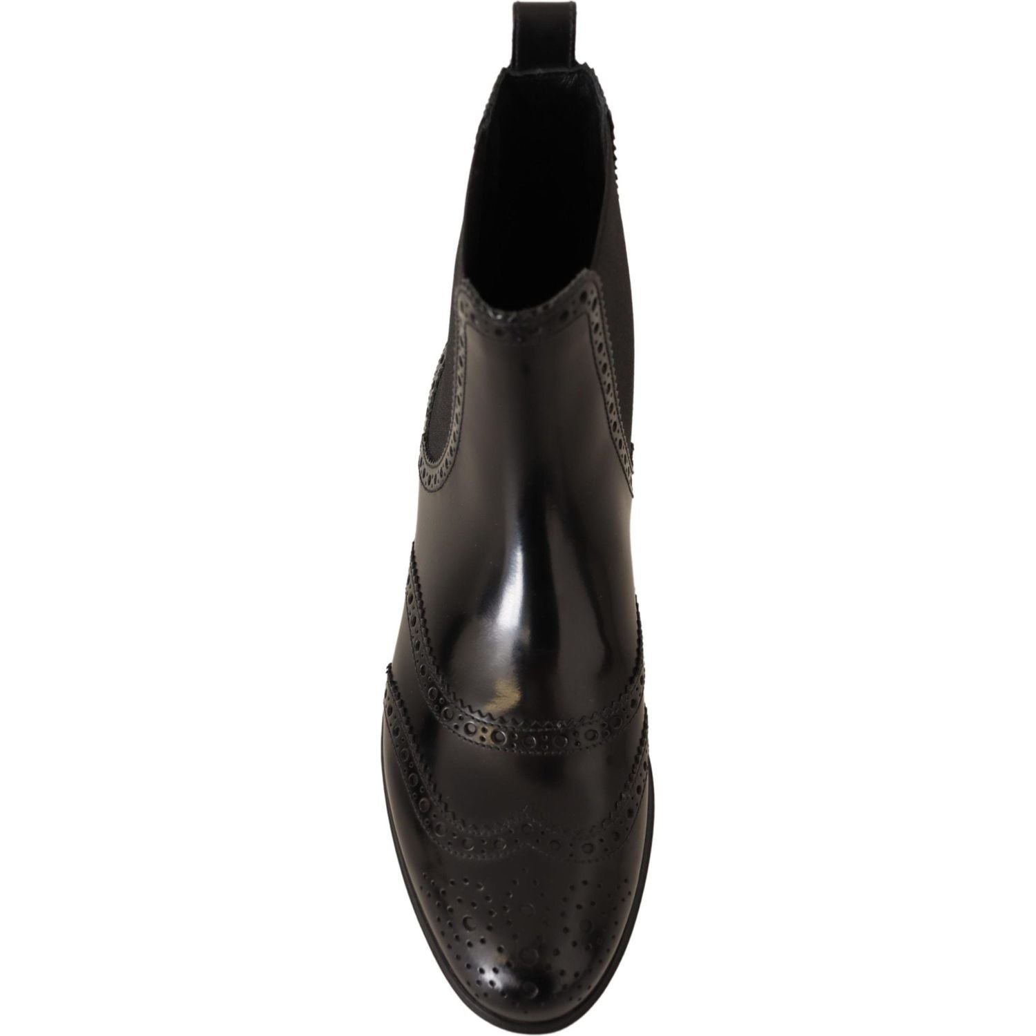 优雅黑色踝翼尖牛津靴