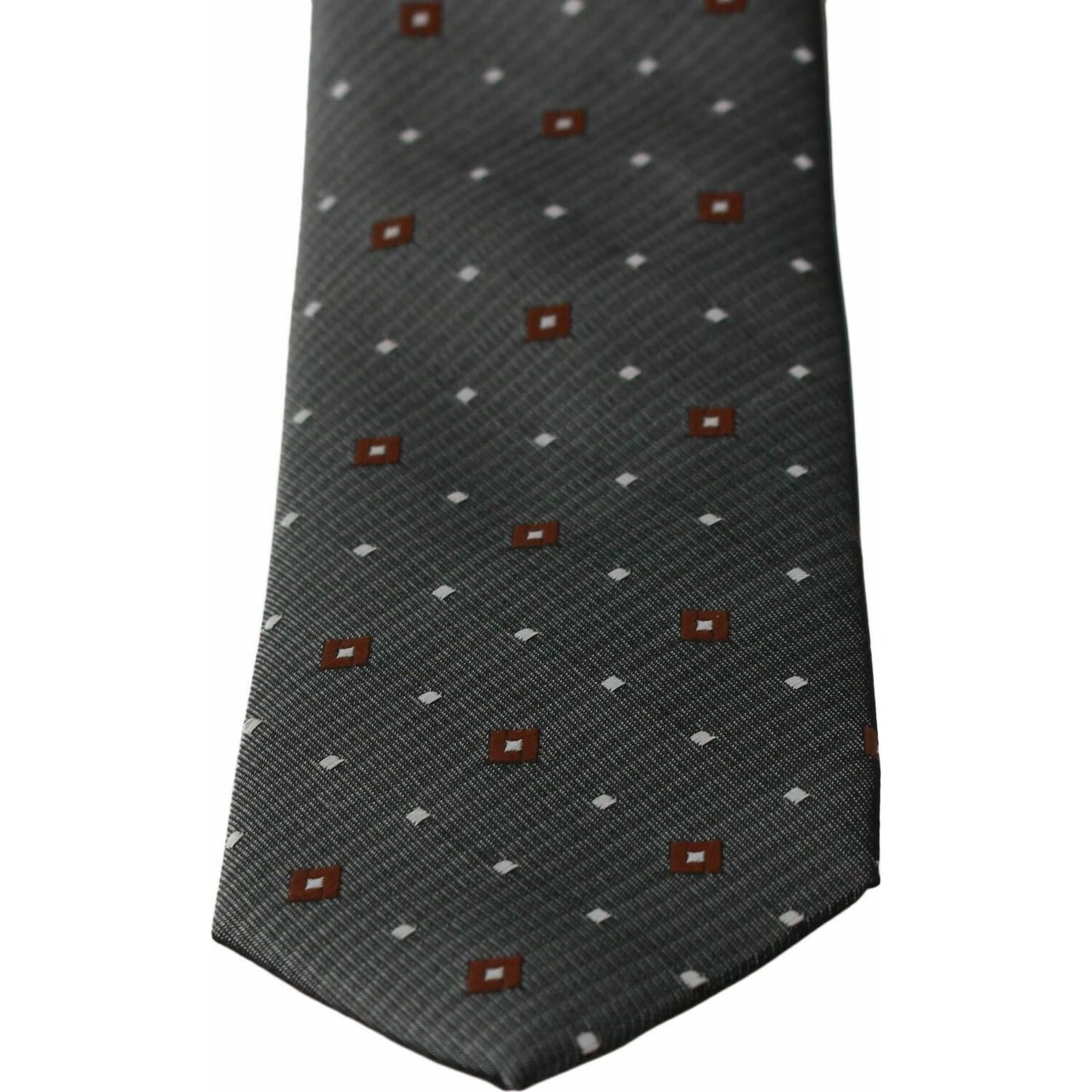 Dolce & Gabbana Elegant Gray Patterned Silk Blend Neck Tie Dolce & Gabbana