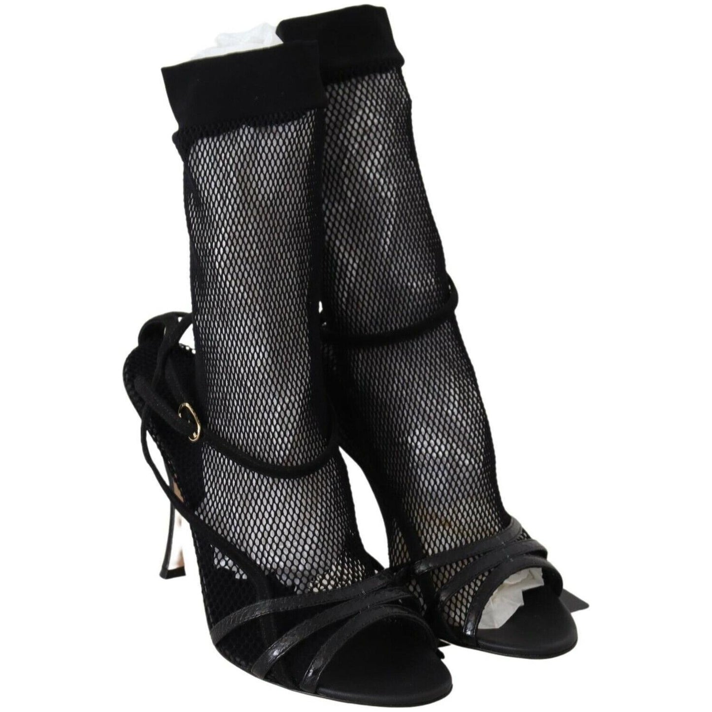 Dolce & Gabbana Black Suede Short Boots Sandals Shoes