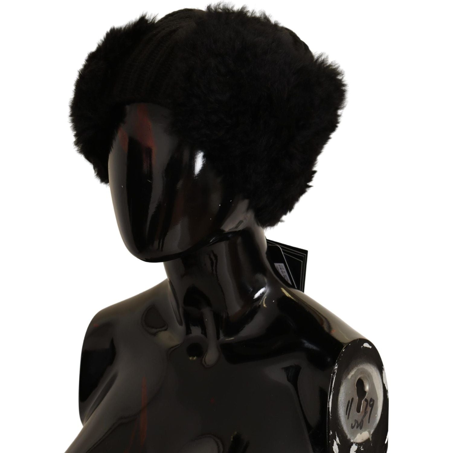 قبعة دولتشي آند غابانا الأنيقة المصنوعة من فرو الألبكة والكشمير باللون الأسود