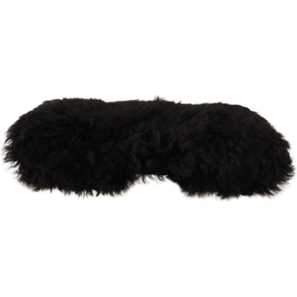 Dolce & Gabbana Black Cashmere Fur Women Beanie Women Hat