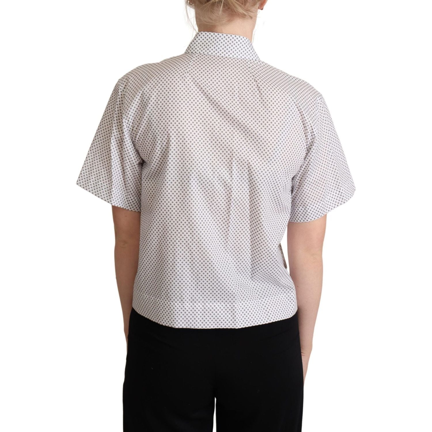 时尚灰色圆点短袖 Polo 衫