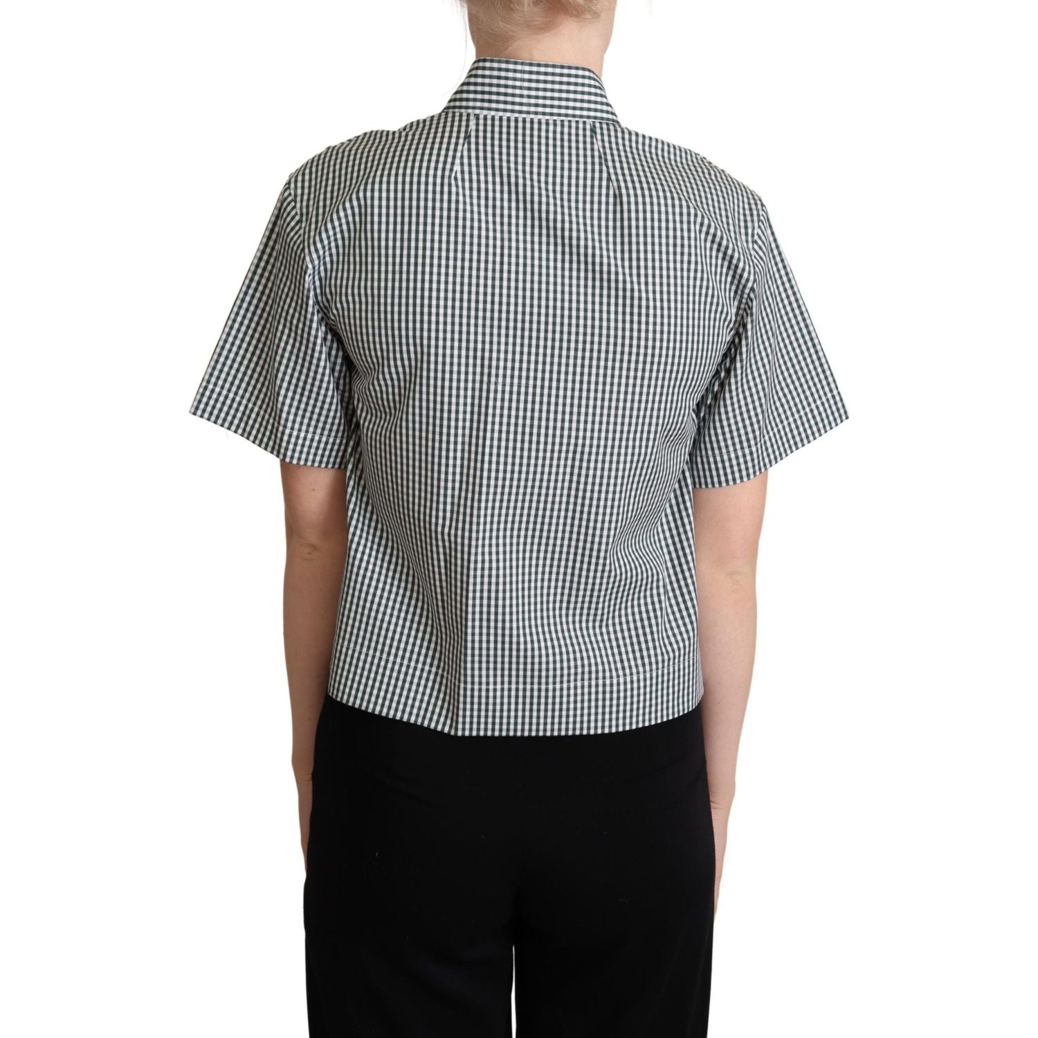 优雅格纹棉质 Polo 衫