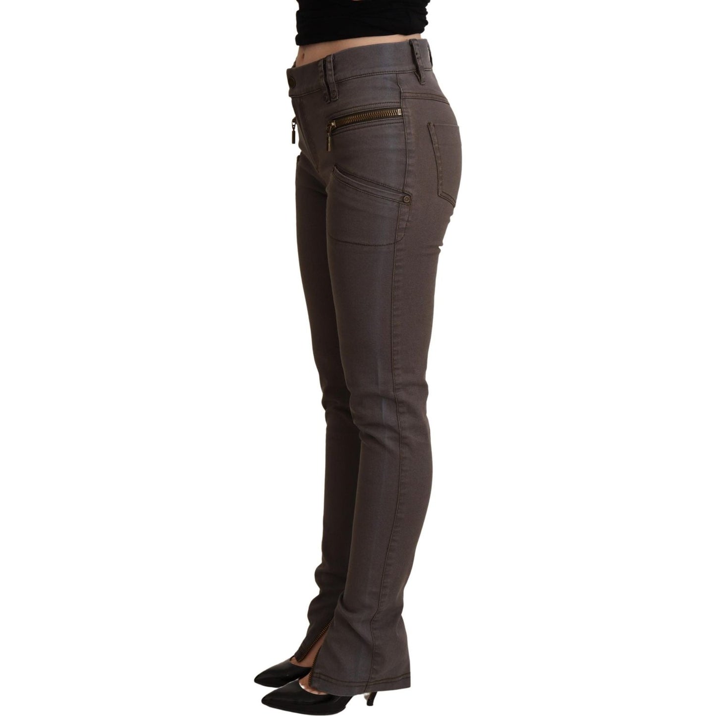 PLEIN SUD Brown Cotton Stretch Skinny Denim Jeans