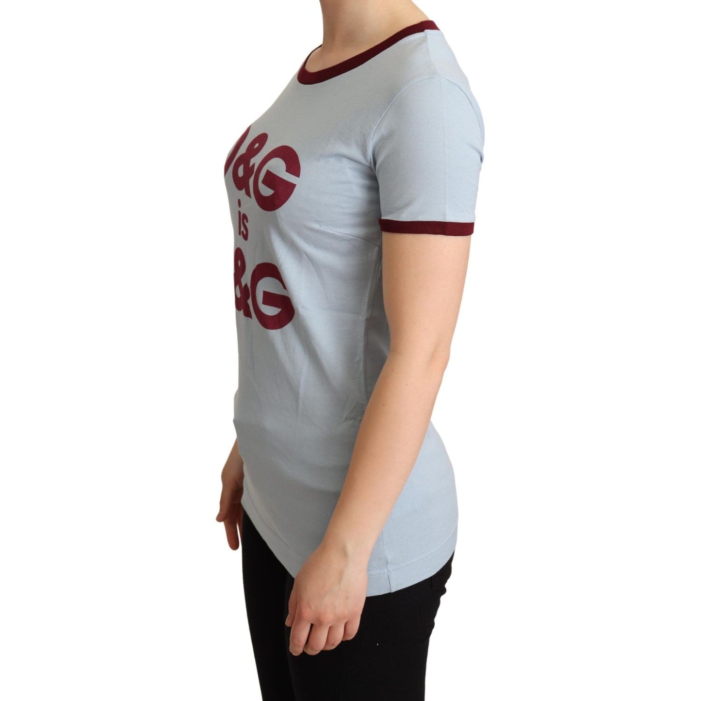 Dolce & Gabbana Blue Crewneck D&G Top T-shirt