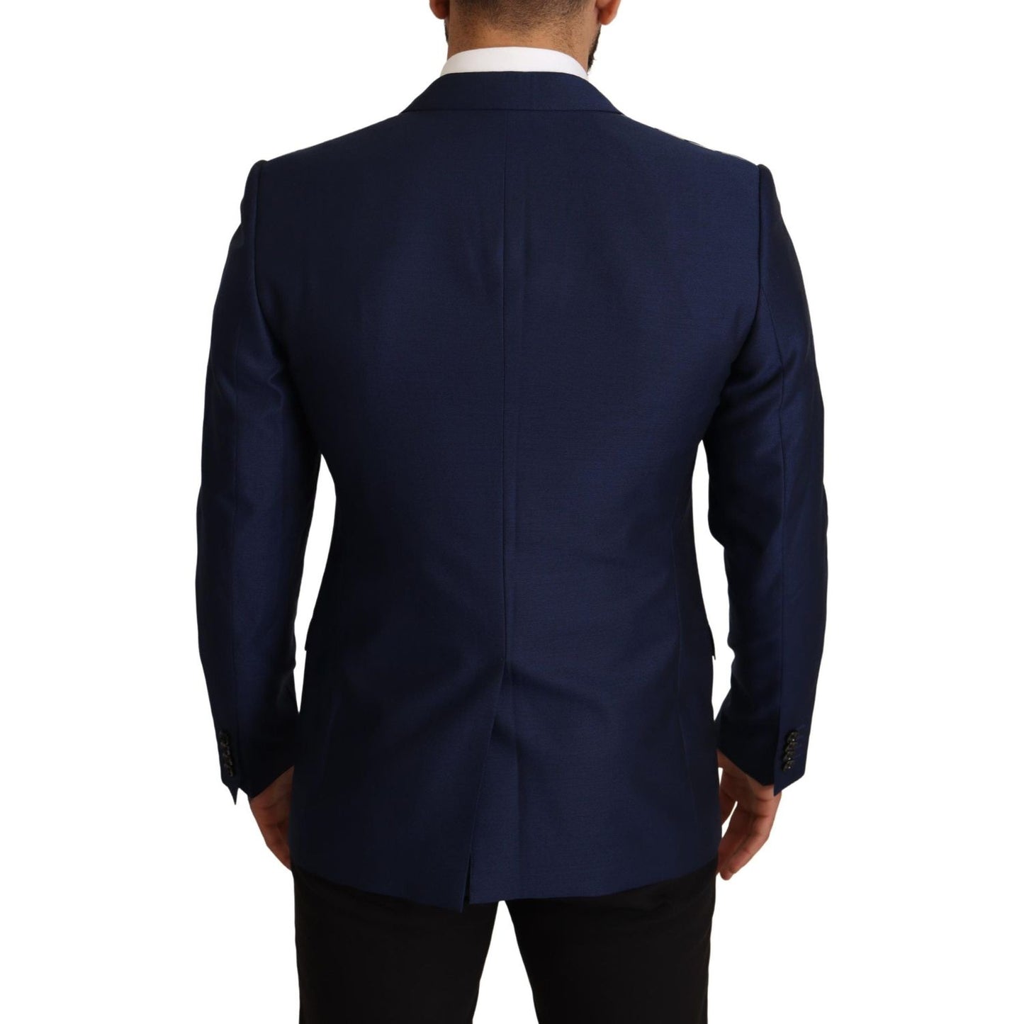 Dolce & Gabbana Navy Blue Virgin Wool Martini Blazer Dolce & Gabbana