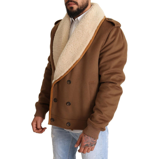 Dolce & Gabbana Elegant Double Breasted Shearling Jacket Dolce & Gabbana