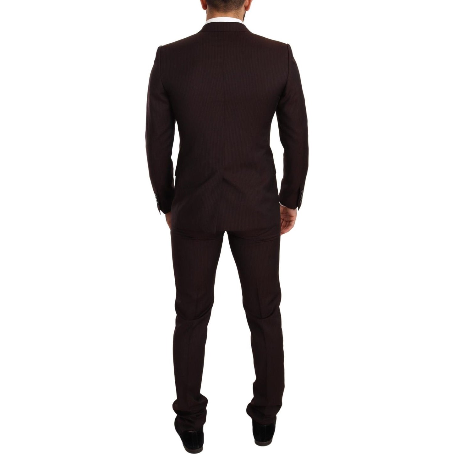 Dolce & Gabbana Elegant Bordeaux Striped Martini Suit Suit Dolce & Gabbana